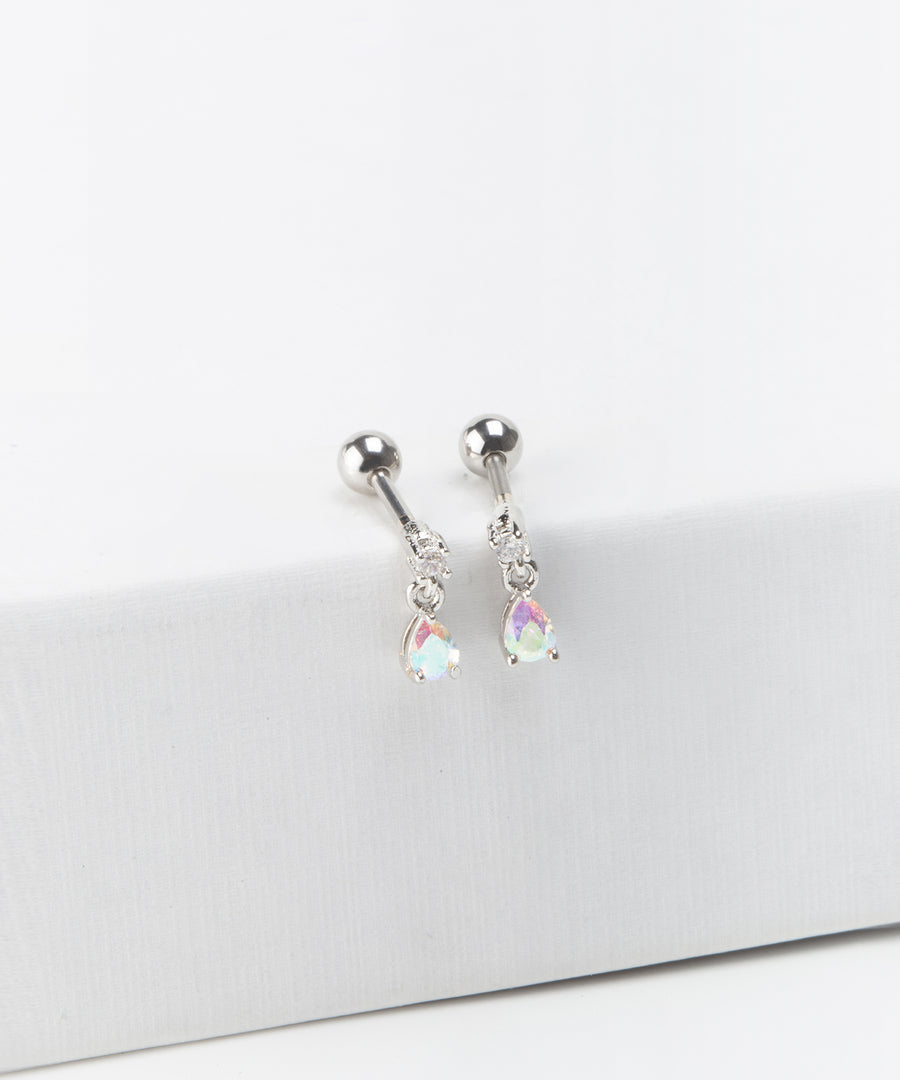 Dangled Rainbow Teardrop Stud