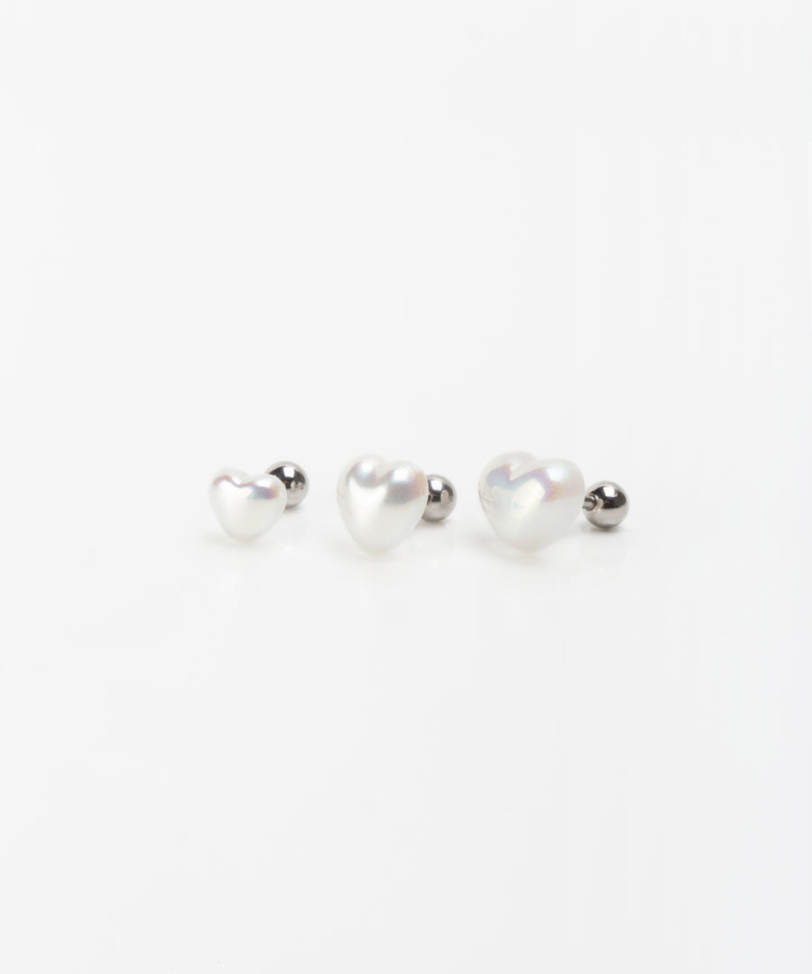 Heart Pearl Stud