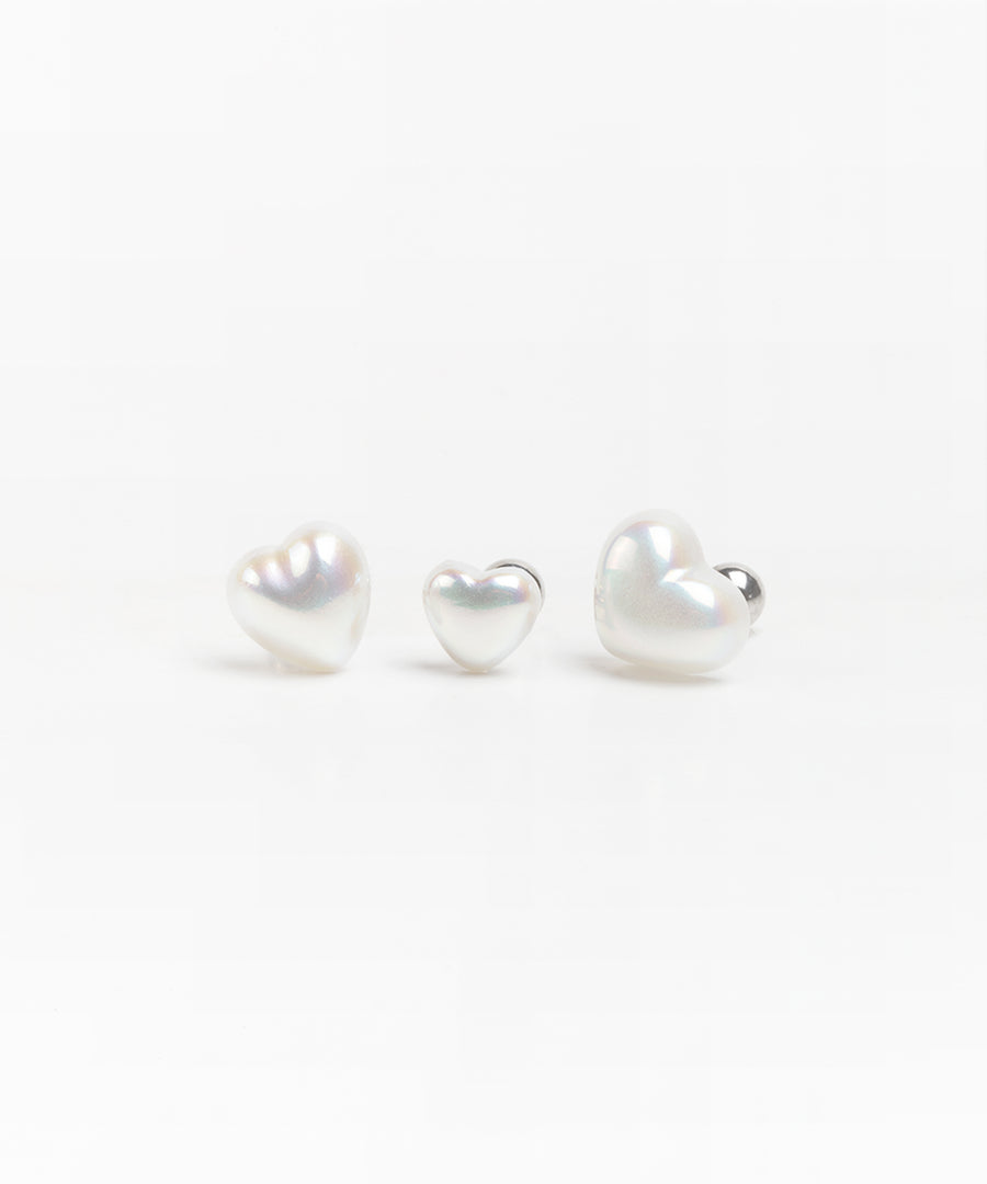 Heart Pearl Stud