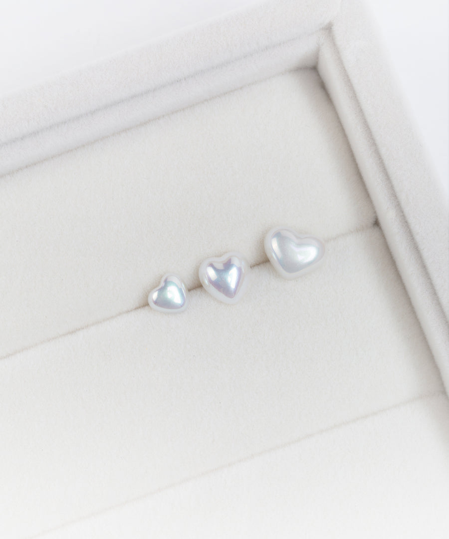 Heart Pearl Stud