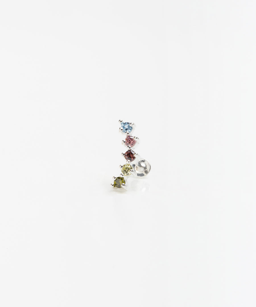 Colorful Five Studs Curved Line Stud