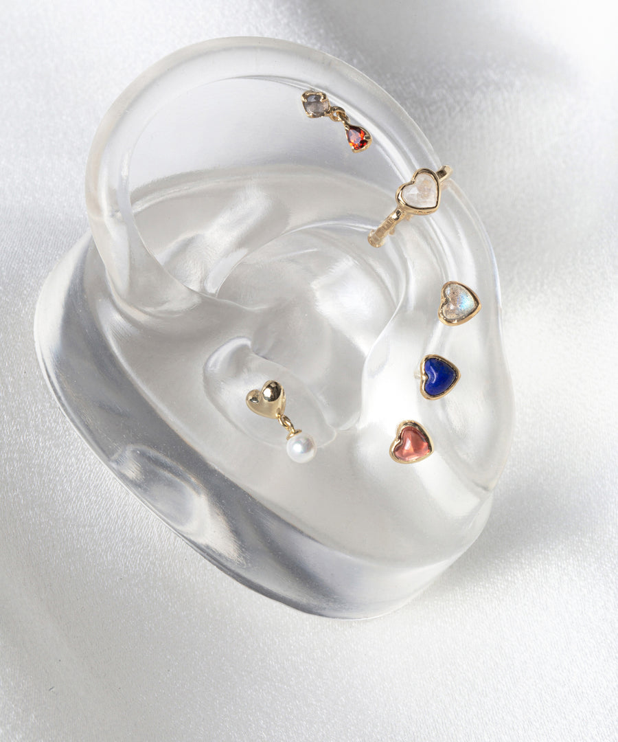 Heart Moonstone Ear Cuff