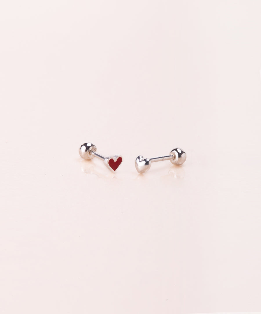 Tiny Black Heart Stud