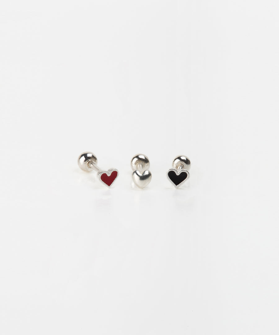 Tiny Black Heart Stud