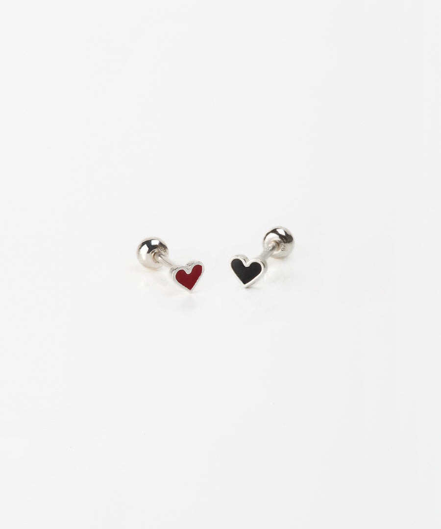 Tiny Black Heart Stud