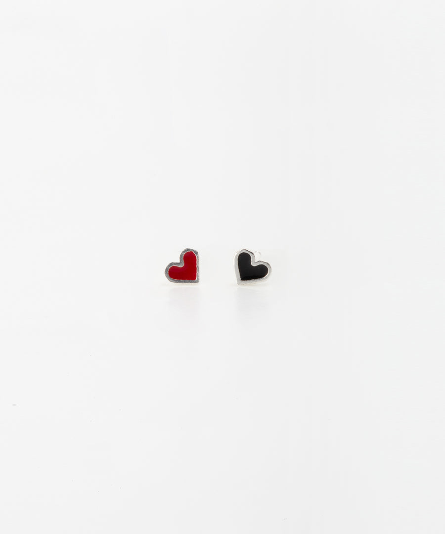 Tiny Black Heart Stud