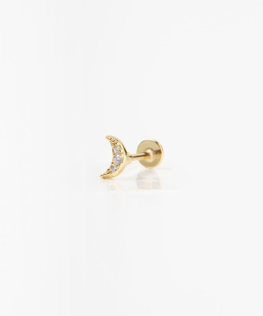 Tiny Pave Moon stud