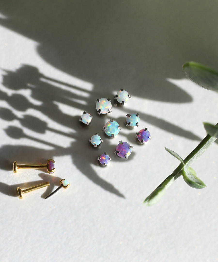 White Pop Opal Push-pin Labret