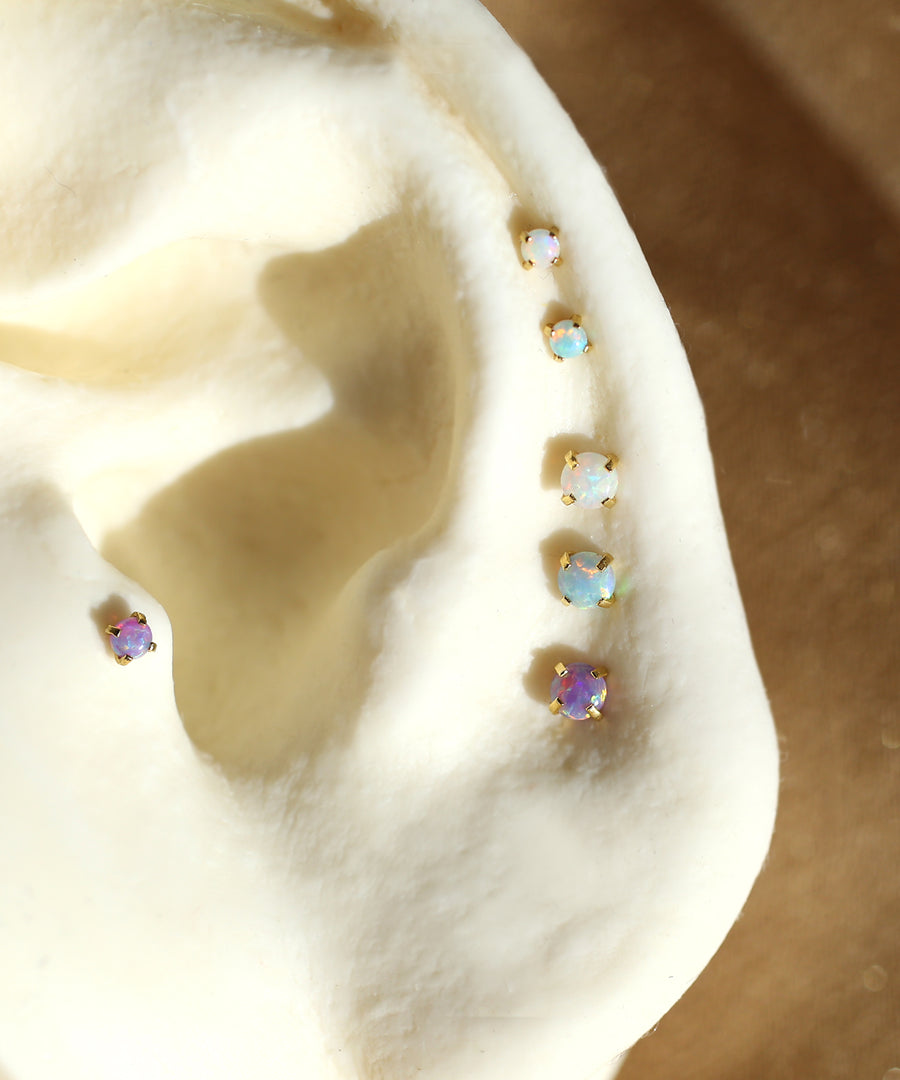 White Pop Opal Push-pin Labret