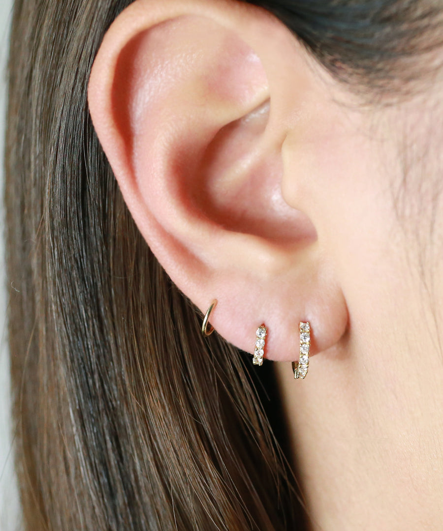 Daily Sparkly Pave Hoops